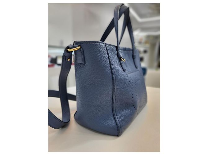 Salvatore Ferragamo Borsa Tote Marta in Grano Blu Salvatore Gancci - vista 4