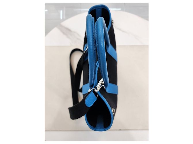 Garden Hermès Bolsa de ombro em lona com estampa de jardim Azul - vista 10