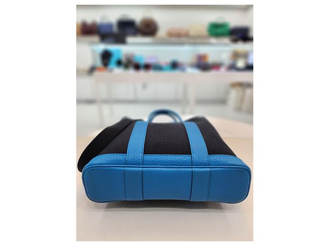 Garden Hermès Bolsa de ombro em lona com estampa de jardim Azul - vista 14