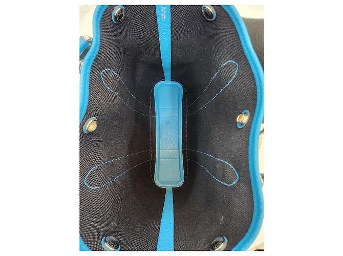 Garden Hermès Bolsa de ombro em lona com estampa de jardim Azul - vista 21