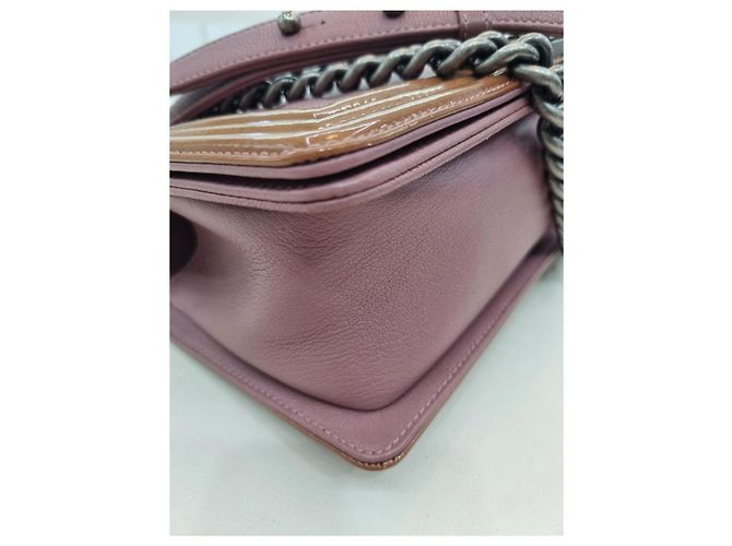 Chanel Boy Two-Tone Caviar Medium Shoulder Bag Brown - view 15