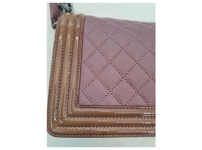 Chanel Boy Two-Tone Caviar Medium Shoulder Bag Brown - view 17