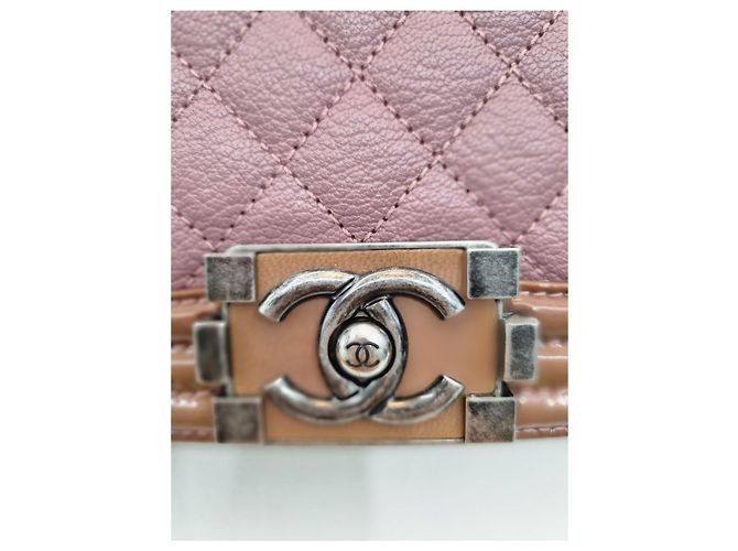 Chanel Boy Two-Tone Caviar Medium Shoulder Bag Brown - view 19