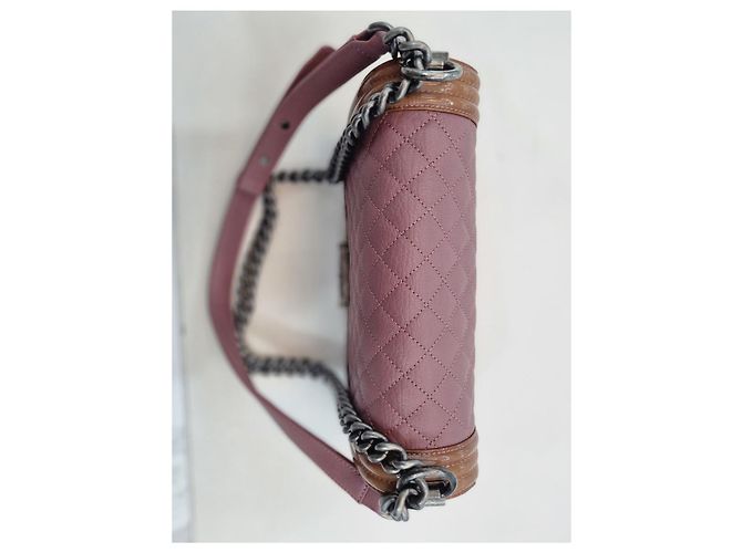 Chanel Boy Two-Tone Caviar Medium Shoulder Bag Brown - view 2