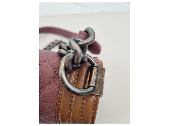 Chanel Boy Two-Tone Caviar Medium Shoulder Bag Brown - view 21