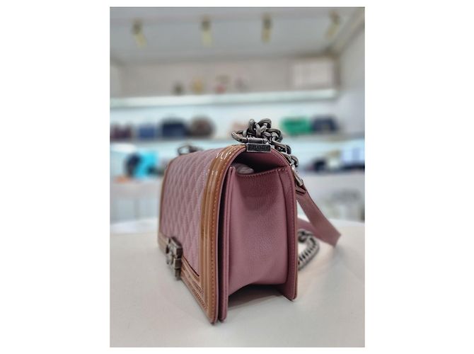 Chanel Boy Two-Tone Caviar Medium Shoulder Bag Brown - view 3