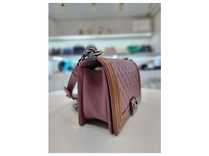 Chanel Boy Two-Tone Caviar Medium Shoulder Bag Brown - view 4