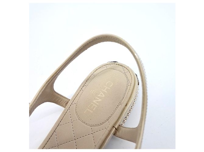 Sandali in vernice Chanel Marrone - vista 6