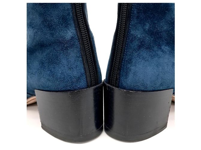 Botines de ante Chanel Azul - vista 3