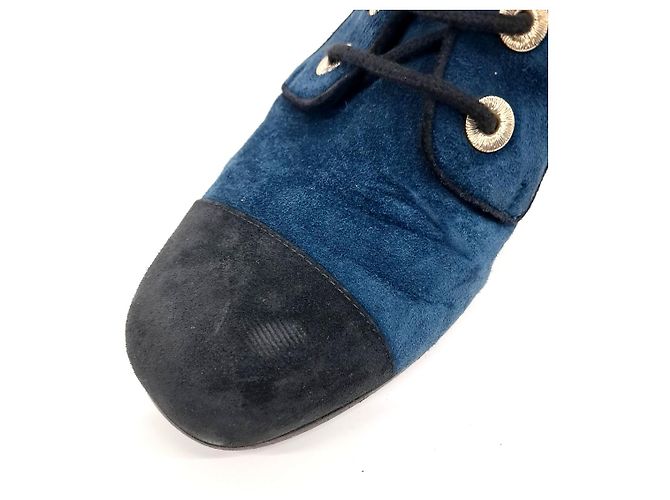 Botines de ante Chanel Azul - vista 5
