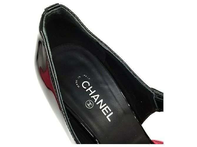 Scarpe in vernice bicolore Chanel Nero - vista 5