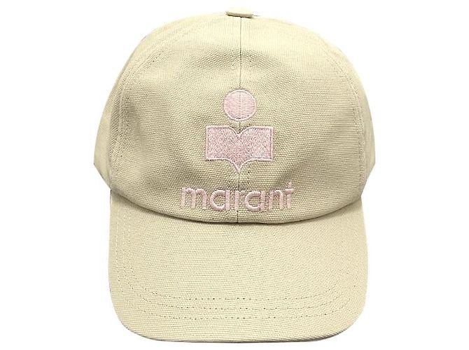 Isabel Marant Tyrony Logo Baseball Cap Ecru Pink (ECLP) Weiß - Ansicht 12