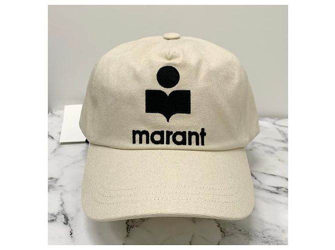 Isabel Marant Tyrony Logo Baseball Cap Ecru mit Stempel: ECBK Weiß - Ansicht 12