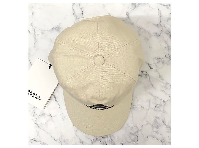 Isabel Marant Tyrony Logo Baseball Cap Ecru mit Stempel: ECBK Weiß - Ansicht 15