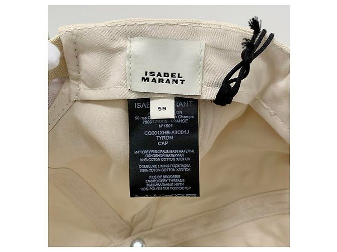 Isabel Marant Tyrony Logo Baseball Cap Ecru mit Stempel: ECBK Weiß - Ansicht 17