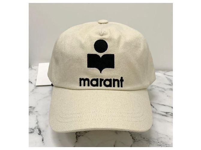 Isabel Marant Tyrony Logo Baseball Cap Ecru mit Stempel: ECBK Weiß - Ansicht 2