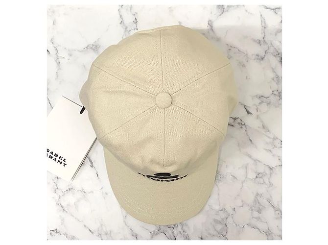 Isabel Marant Tyrony Logo Baseball Cap Ecru mit Stempel: ECBK Weiß - Ansicht 5