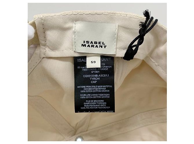 Isabel Marant Tyrony Logo Baseball Cap Ecru mit Stempel: ECBK Weiß - Ansicht 7