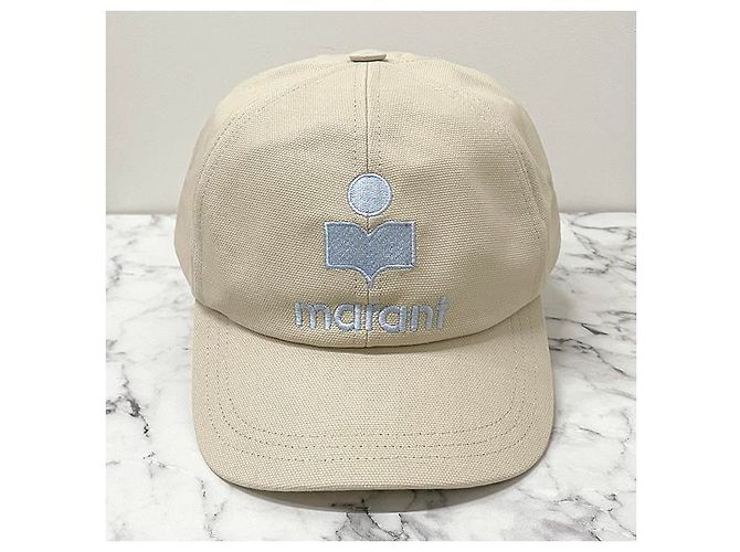 Isabel Marant TYRONY Logo Baseball Cap Ecru Hellblau ECLU - Ansicht 12