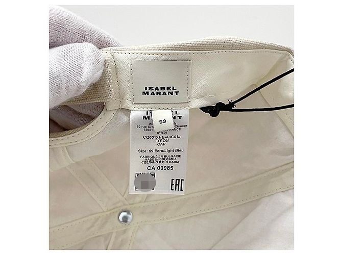 Isabel Marant TYRONY Logo Baseball Cap Ecru Hellblau ECLU - Ansicht 17