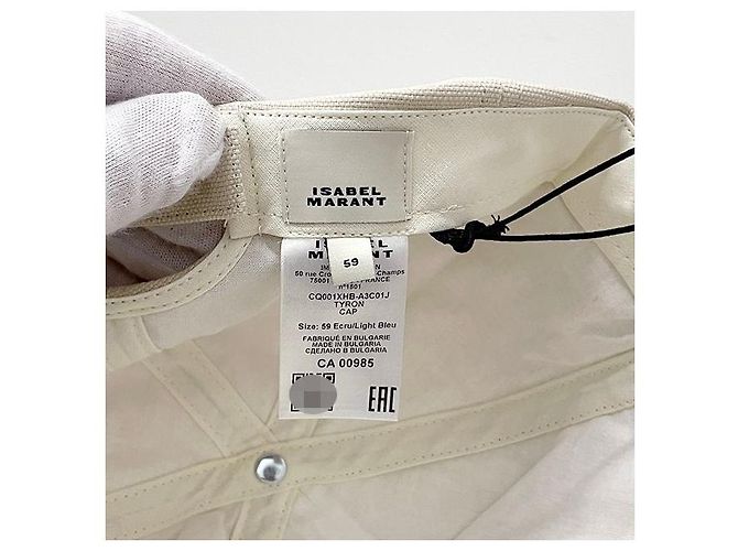 Isabel Marant TYRONY Logo Baseball Cap Ecru Hellblau ECLU - Ansicht 7