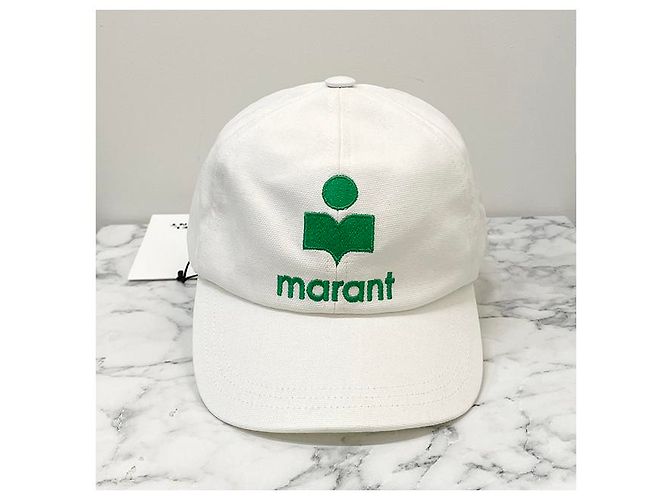 Isabel Marant TYRONY Logo Baseball Cap Weiß Smaragd Grün - Ansicht 12