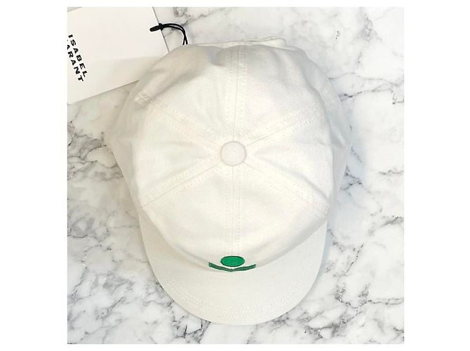 Isabel Marant TYRONY Logo Baseball Cap Weiß Smaragd Grün - Ansicht 15