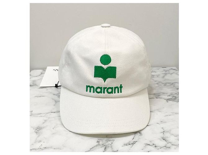 Isabel Marant TYRONY Logo Baseball Cap Weiß Smaragd Grün - Ansicht 2