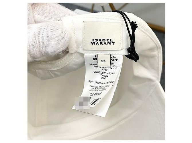 Isabel Marant TYRONY Logo Baseball Cap Weiß Smaragd Grün - Ansicht 7