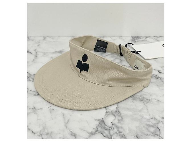 Visor Cap Logo TYRY Ecru Schwarz von Isabel Marant Étoile Weiß - Ansicht 12