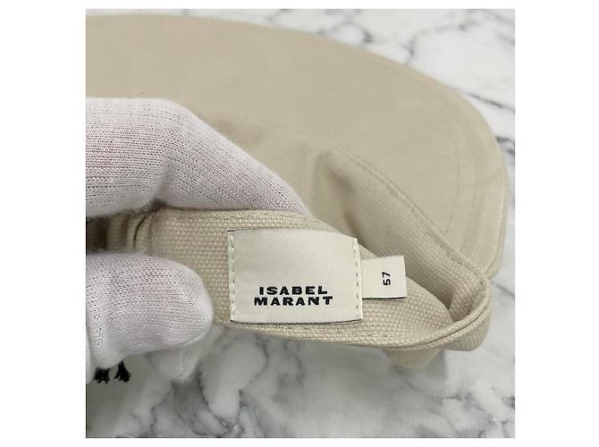 Visor Cap Logo TYRY Ecru Schwarz von Isabel Marant Étoile Weiß - Ansicht 17