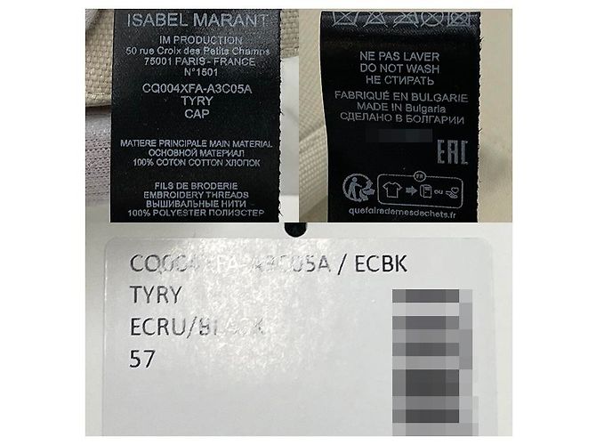 Visor Cap Logo TYRY Ecru Schwarz von Isabel Marant Étoile Weiß - Ansicht 18
