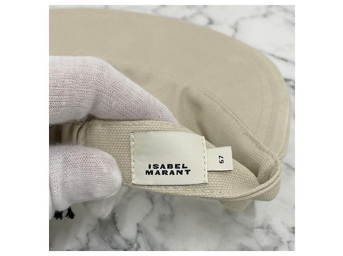 Visor Cap Logo TYRY Ecru Schwarz von Isabel Marant Étoile Weiß - Ansicht 7