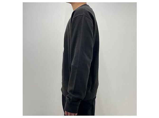Isabel Marant MIKOY Samt-Logo-Sweatshirt Verblasst Schwarz Ecru FKEC Weiß - Ansicht 13