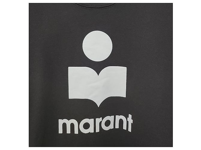 Isabel Marant MIKOY Samt-Logo-Sweatshirt Verblasst Schwarz Ecru FKEC Weiß - Ansicht 15
