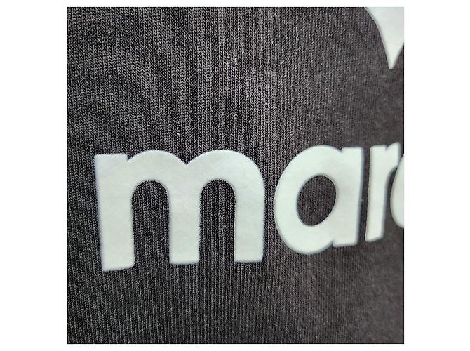 Isabel Marant MIKOY Samt-Logo-Sweatshirt Verblasst Schwarz Ecru FKEC Weiß - Ansicht 16