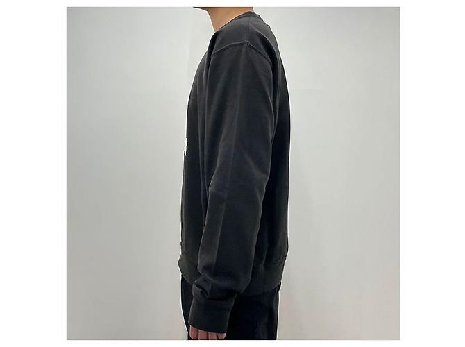 Isabel Marant MIKOY Samt-Logo-Sweatshirt Verblasst Schwarz Ecru FKEC Weiß - Ansicht 3