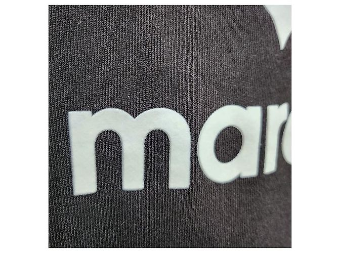 Isabel Marant MIKOY Samt-Logo-Sweatshirt Verblasst Schwarz Ecru FKEC Weiß - Ansicht 6