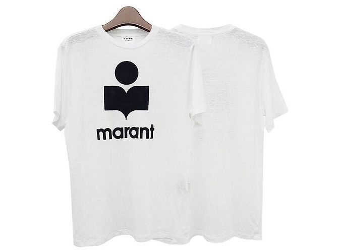 Isabel Marant Leinen-Logo-T-Shirt ZEWEL weiß - Ansicht 12