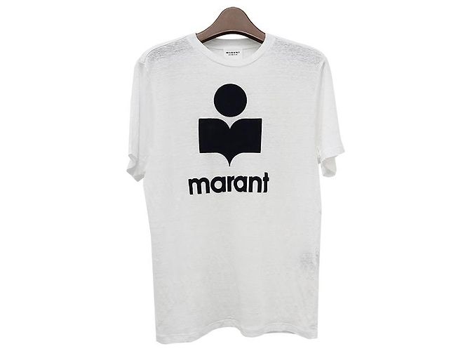 Isabel Marant Leinen-Logo-T-Shirt ZEWEL weiß - Ansicht 13