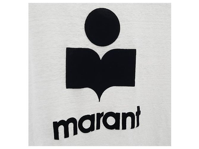 Isabel Marant Leinen-Logo-T-Shirt ZEWEL weiß - Ansicht 16