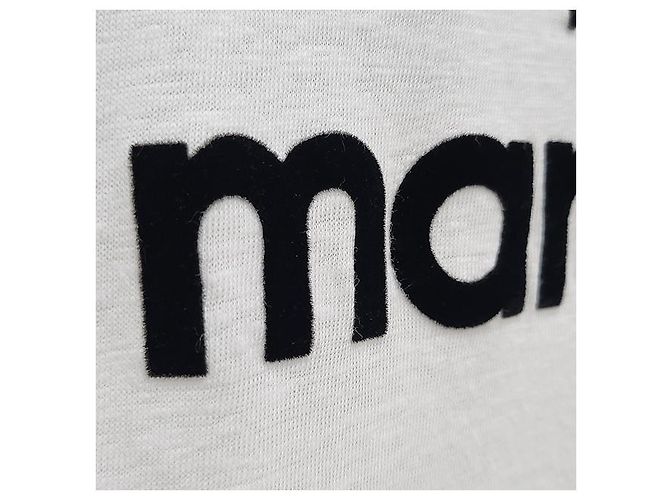 Isabel Marant Leinen-Logo-T-Shirt ZEWEL weiß - Ansicht 17