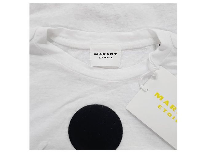 Isabel Marant Leinen-Logo-T-Shirt ZEWEL weiß - Ansicht 19