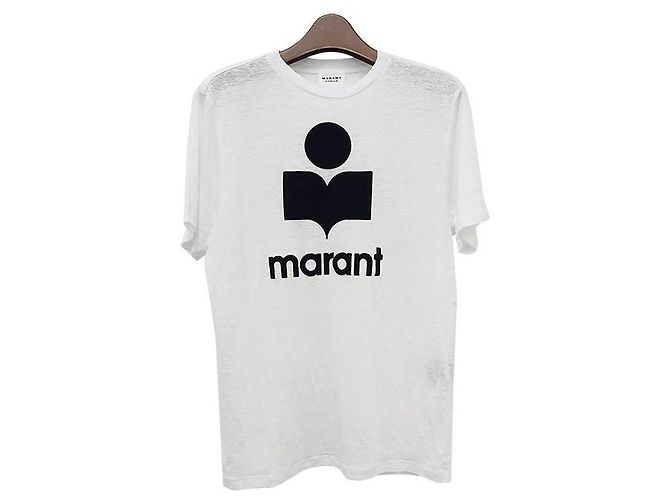 Isabel Marant Leinen-Logo-T-Shirt ZEWEL weiß - Ansicht 2