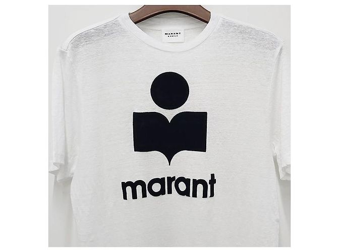 Isabel Marant Leinen-Logo-T-Shirt ZEWEL weiß - Ansicht 4