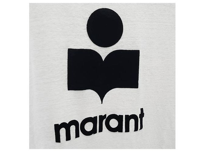 Isabel Marant Leinen-Logo-T-Shirt ZEWEL weiß - Ansicht 5