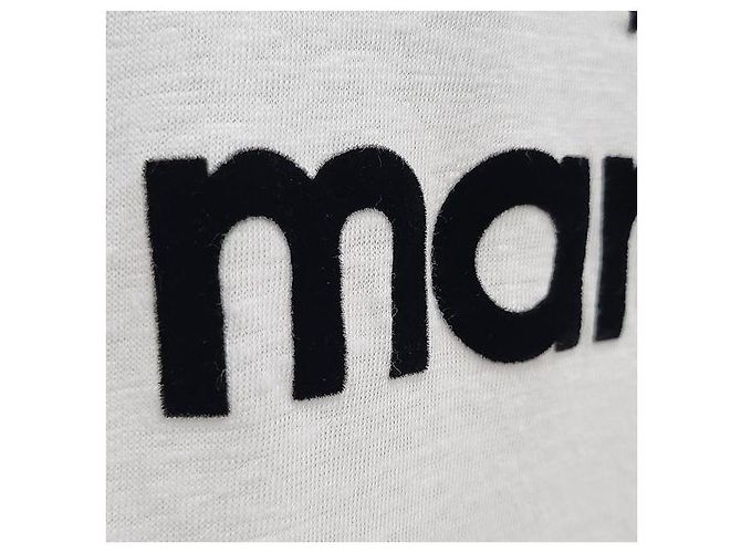 Isabel Marant Leinen-Logo-T-Shirt ZEWEL weiß - Ansicht 6