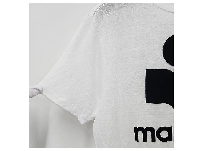 Isabel Marant Leinen-Logo-T-Shirt ZEWEL weiß - Ansicht 7