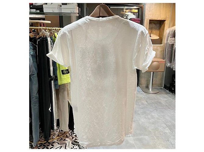 Isabel Marant T-shirt bianca con logo nero Etolie KOLDI in lino Bianco - vista 3