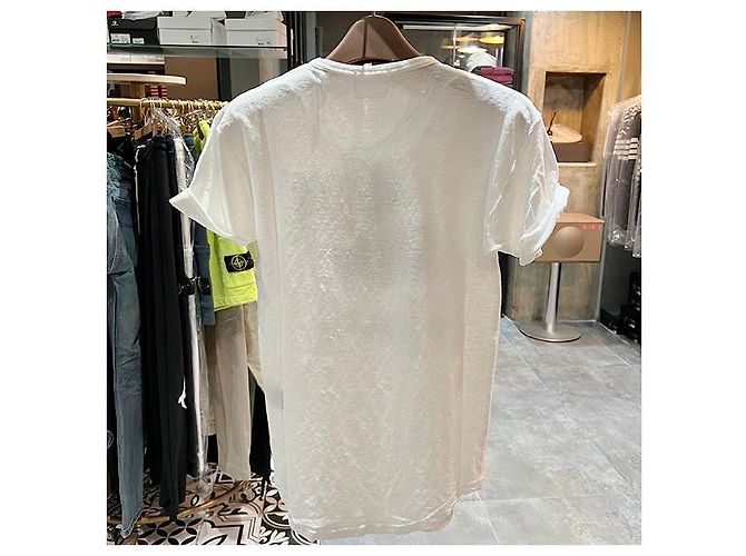 Isabel Marant T-shirt bianca con logo nero Etolie KOLDI in lino Bianco - vista 9